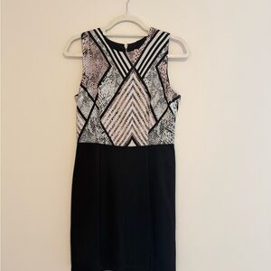 Jack by BB Dakota Black and White Patterned Mini Dress